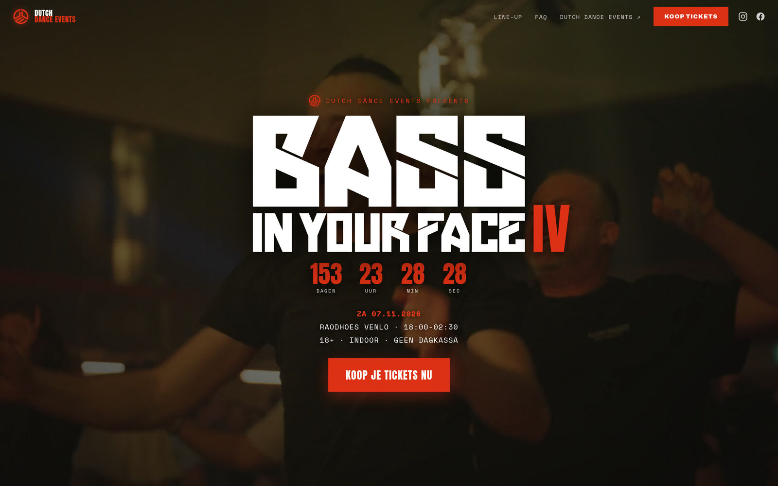 Screenshot van Dutch Dance Events + Bass In Your Face (dutchdanceevents.nl)